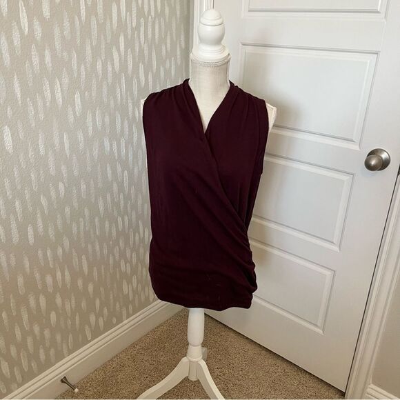 41 Hawthorn Tops - 41 Hawthorn Maroon Sleeveless Cross Top Size Medium